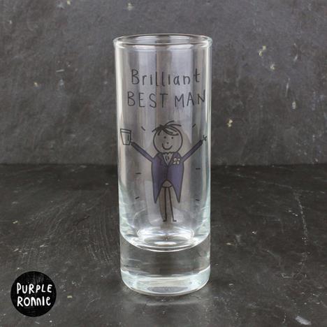 Personalised Purple Ronnie Wedding Male Shot Glass Extra Image 2